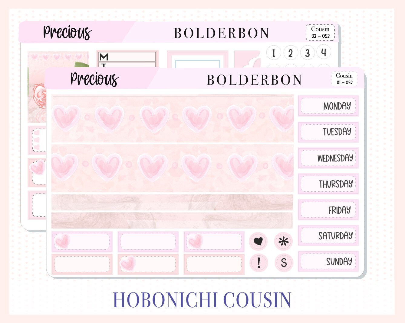 PRECIOUS || Hobonichi Cousin Planner Sticker Kit
