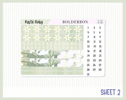 RUSTIC DAISY || A5 Daily Duo Planner Sticker Kit