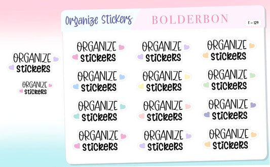 ORGANIZE STICKERS || Planner Stickers, Organization, Script Stickers, Functional