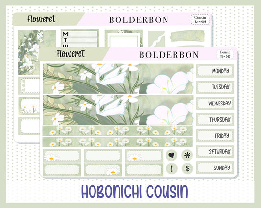 FLOWERET || Hobonichi Cousin Planner Sticker Kit