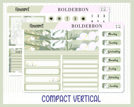 FLOWERET || A5 Compact Vertical Planner Sticker Kit