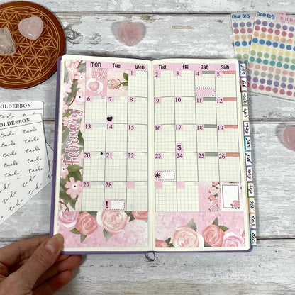 FEBRUARY Hobonichi Weeks || Hand Drawn Sticker Kit, Monthly Planner Stickers for Hobo Weeks, Valentine's