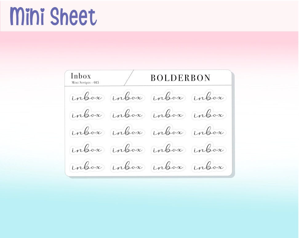Cursive Inbox INBOX Script Elegant Stickers || Handwritten, Functional Planner Stick ...