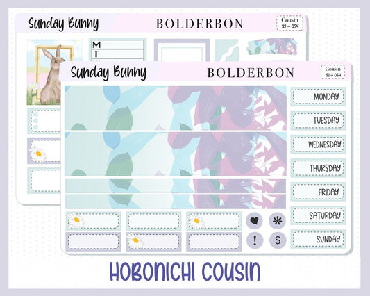 SUNDAY BUNNY || Hobonichi Cousin Planner Sticker Kit