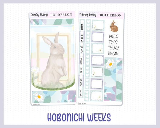 SUNDAY BUNNY || Hobonichi Weeks Planner Sticker Kit
