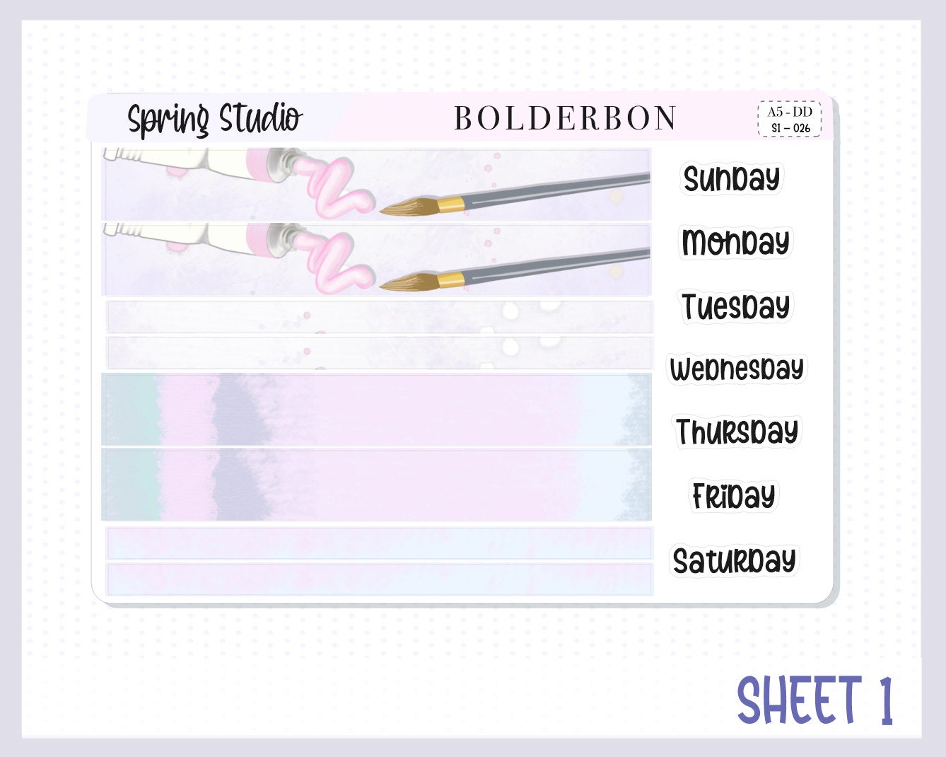 SPRING STUDIO || A5 Daily Duo Planner Sticker Kit