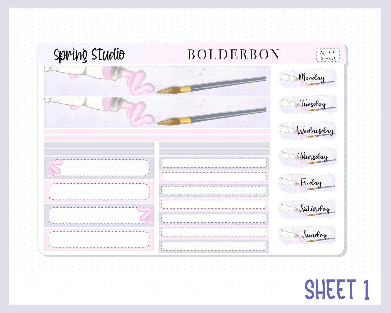 SPRING STUDIO || A5 Compact Vertical Planner Sticker Kit