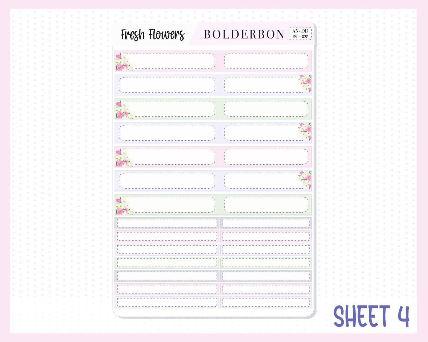 FRESH FLOWERS || A5 Daily Duo Planner Sticker Kit