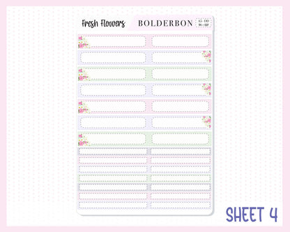 FRESH FLOWERS || A5 Daily Duo Planner Sticker Kit