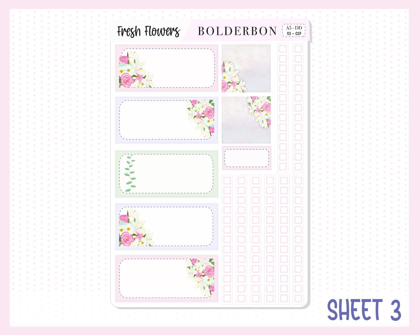 FRESH FLOWERS || A5 Daily Duo Planner Sticker Kit