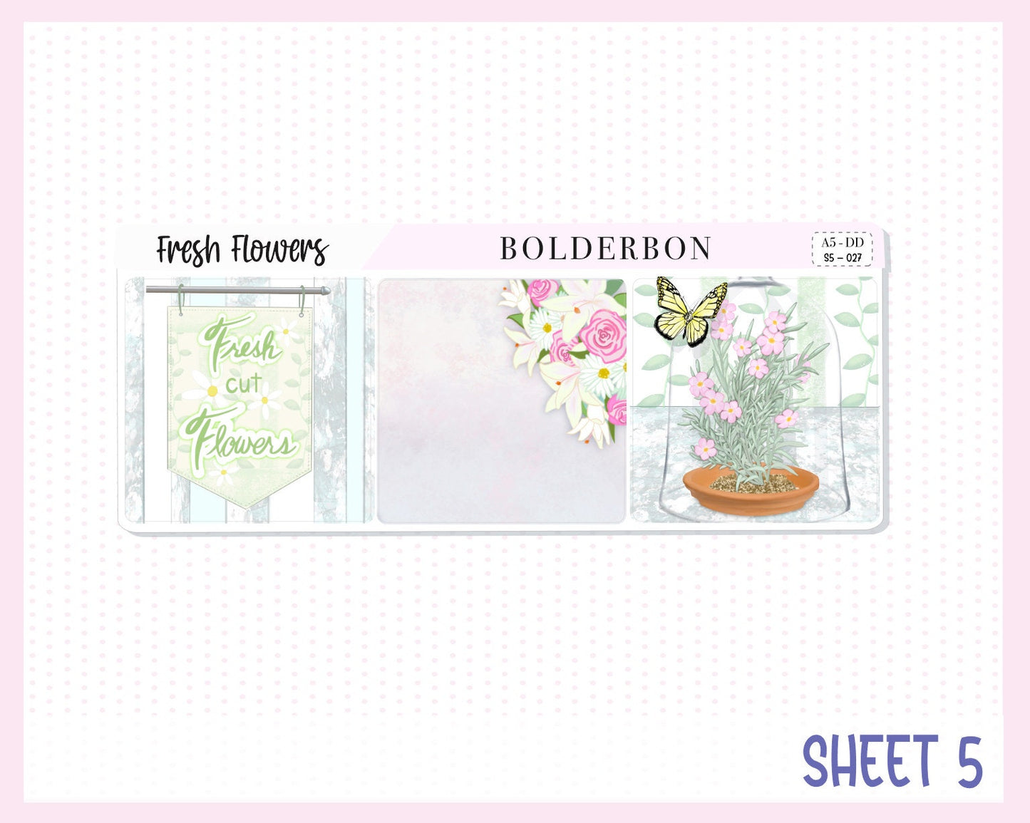 FRESH FLOWERS || A5 Daily Duo Planner Sticker Kit