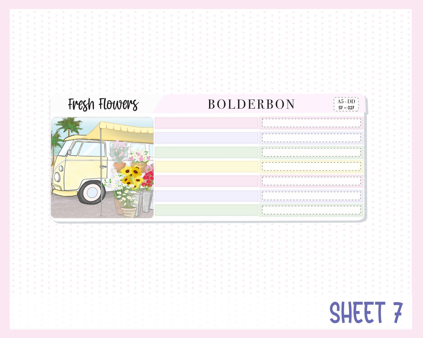 FRESH FLOWERS || A5 Daily Duo Planner Sticker Kit