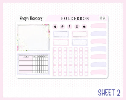 FRESH FLOWERS || A5 Compact Vertical Planner Sticker Kit