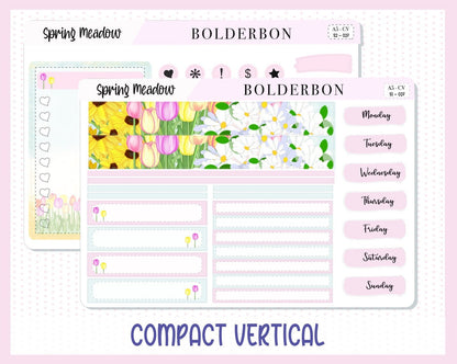 SPRING MEADOW || A5 Compact Vertical Planner Sticker Kit