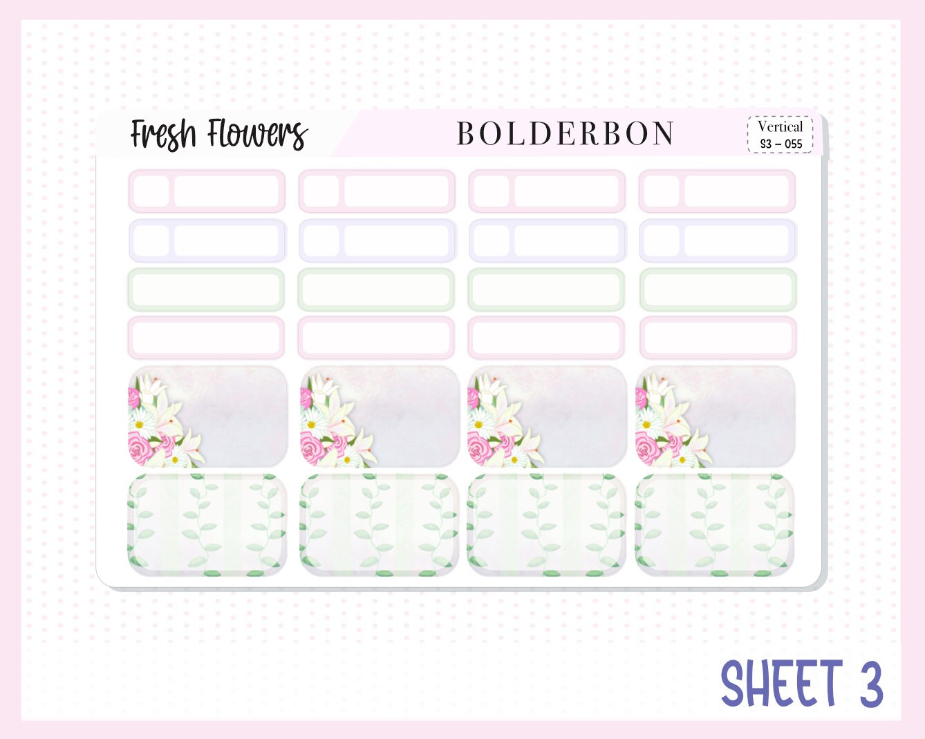 FRESH FLOWERS || 7x9 Vertical Planner Sticker Kit