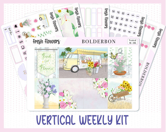 FRESH FLOWERS || 7x9 Vertical Planner Sticker Kit