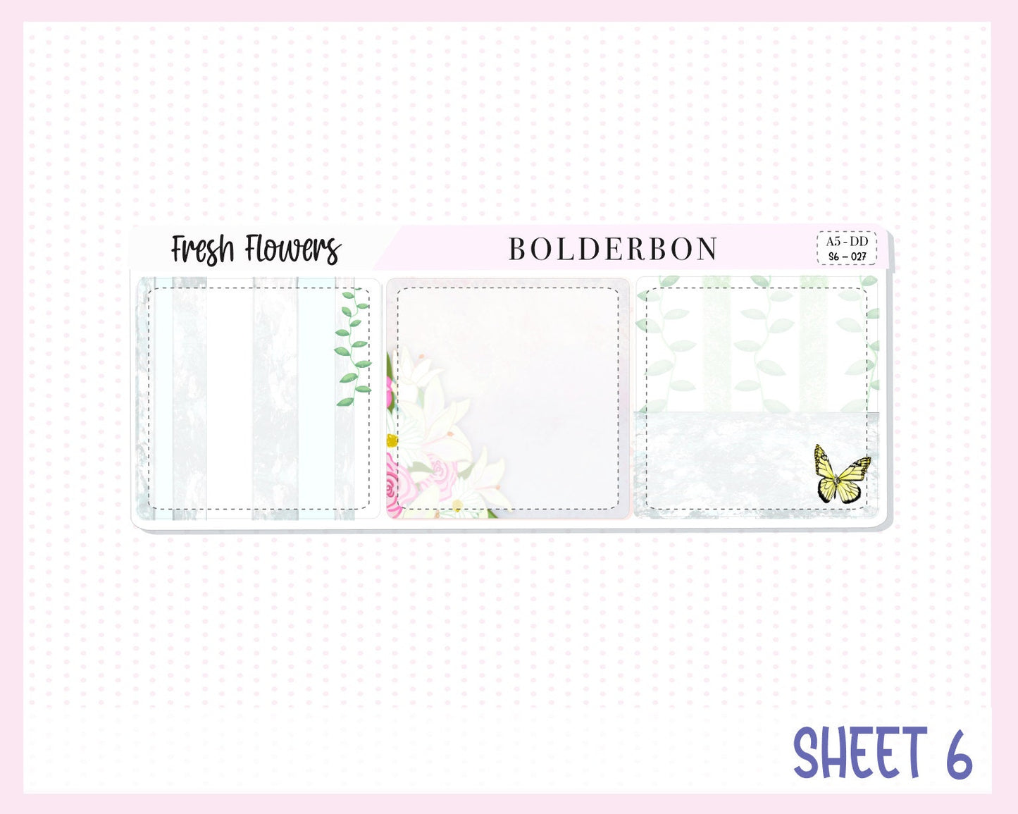 FRESH FLOWERS || A5 Daily Duo Planner Sticker Kit