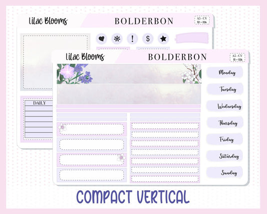 LILAC BLOOMS || A5 Compact Vertical Planner Sticker Kit
