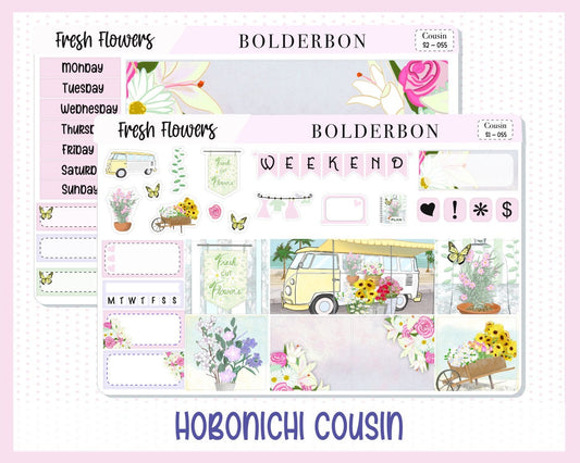 FRESH FLOWERS  || Hobonichi Cousin Planner Sticker Kit