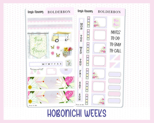 FRESH FLOWERS || Hobonichi Weeks Planner Sticker Kit