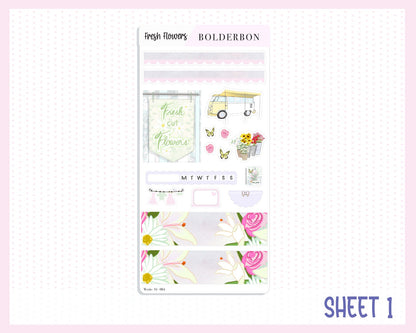 FRESH FLOWERS || Hobonichi Weeks Planner Sticker Kit