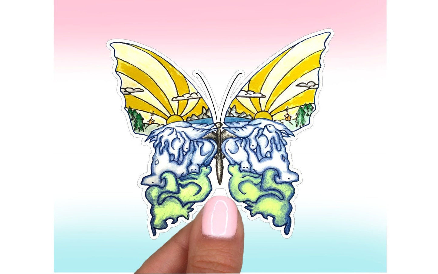 BUTTERFLY || Cute Hand Drawn Vinyl Sticker