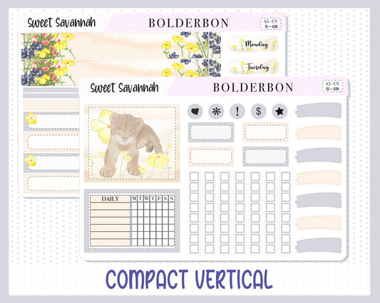 SWEET SAVANNAH || A5 Compact Vertical Planner Sticker Kit