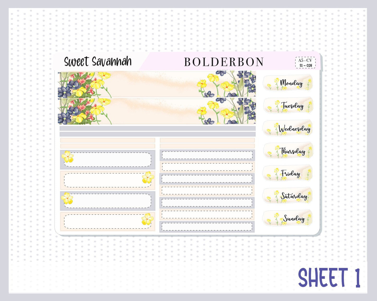 SWEET SAVANNAH || A5 Compact Vertical Planner Sticker Kit