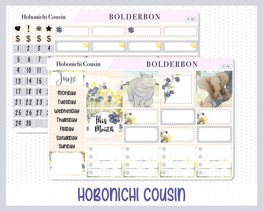 JUNE Hobonichi Cousin and A5 Day Free || Monthly Planner Sticker Kit, Animals, Safari, Savannah, Nature