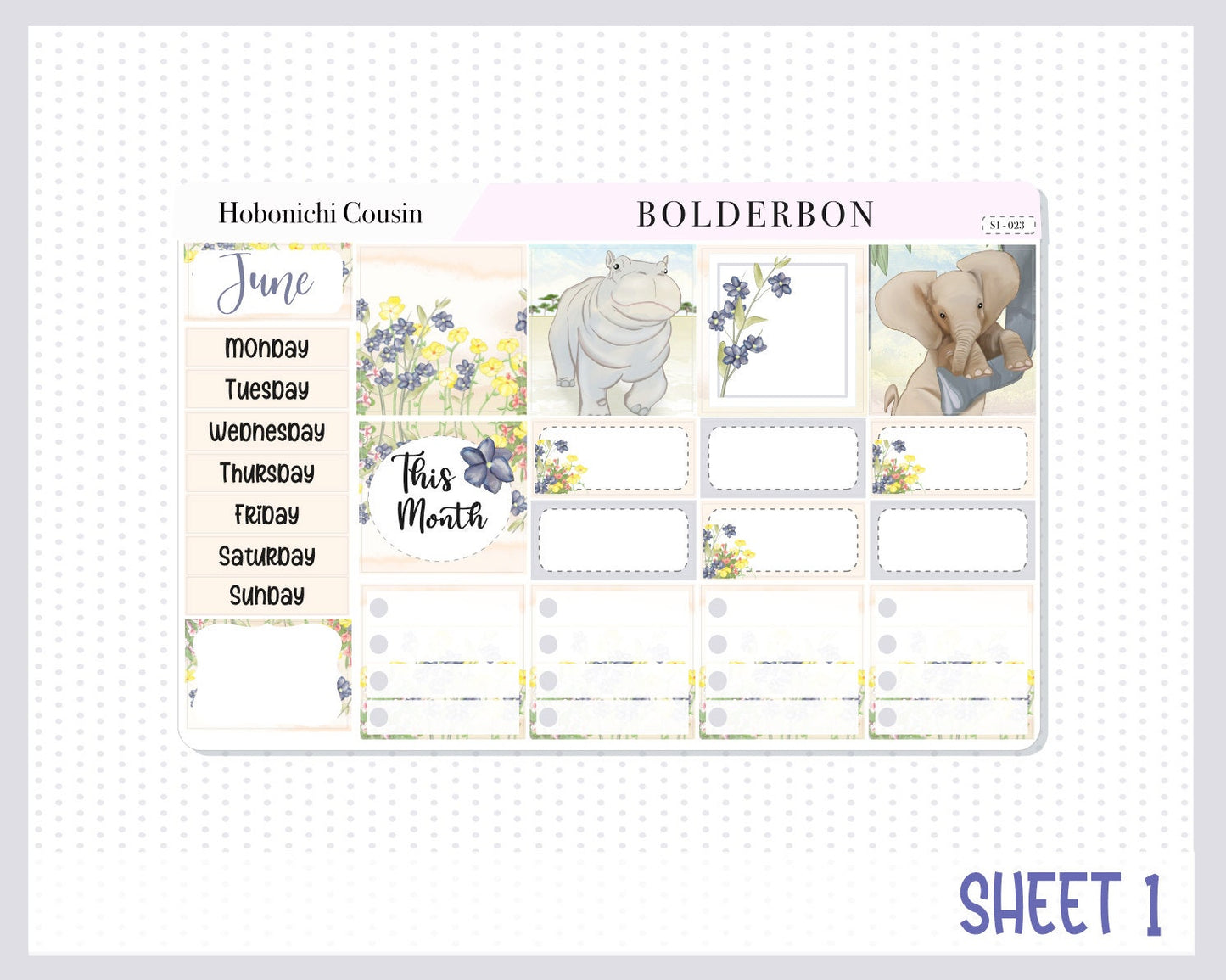 JUNE Hobonichi Cousin and A5 Day Free || Monthly Planner Sticker Kit, Animals, Safari, Savannah, Nature