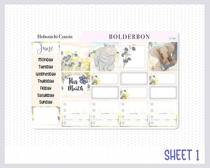 JUNE Hobonichi Cousin and A5 Day Free || Monthly Planner Sticker Kit, Animals, Safari, Savannah, Nature
