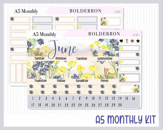 JUNE A5 MONTHLY KIT || Planner Sticker Kit