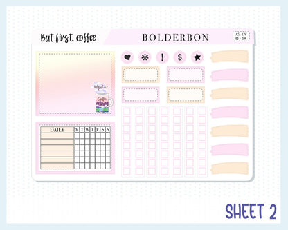 COMPACT VERTICAL || "But First, Coffee" A5 Weekly Planner Sticker Kit, Adventure, Outdoors, Nature