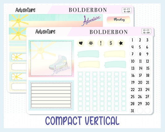COMPACT VERTICAL || "Adventure" A5 Weekly Planner Sticker Kit, Hiking, Outdoors, Nature