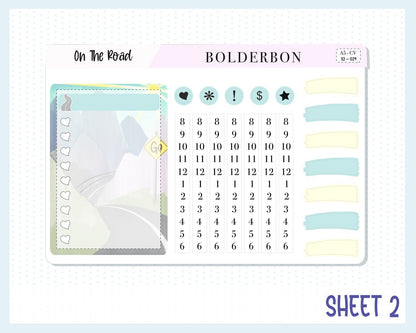COMPACT VERTICAL || "On The Road" A5 Weekly Planner Sticker Kit, Road Trip, Adventure, Trip, Vacation, Hiking, Outdoors, Nature