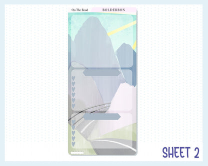 ON THE ROAD Hobonichi Weeks || Weekly Planner Sticker Kit, Road Trip, Mountains, Outdoors, Nature