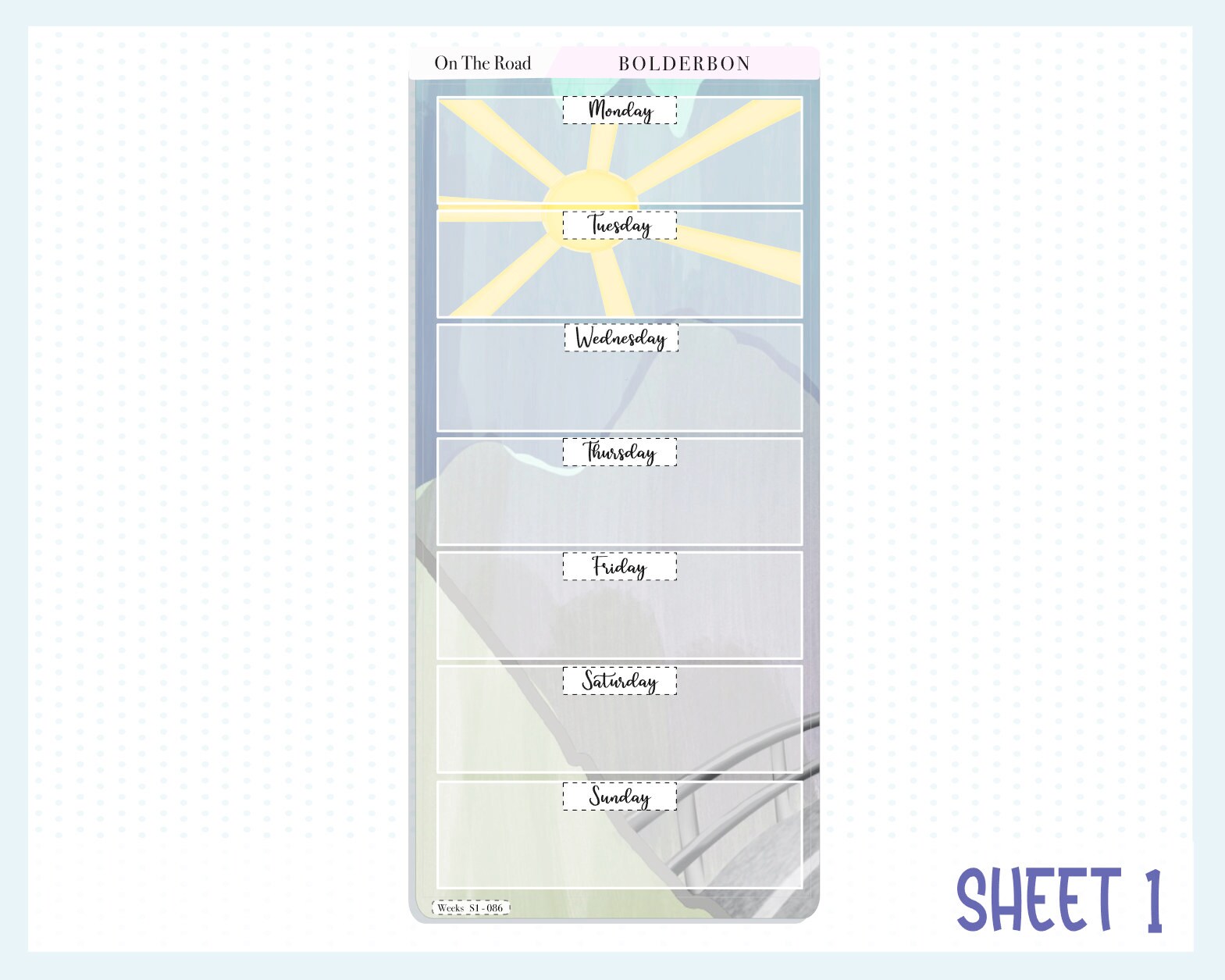 ON THE ROAD Hobonichi Weeks || Weekly Planner Sticker Kit, Road Trip, Mountains, Outdoors, Nature