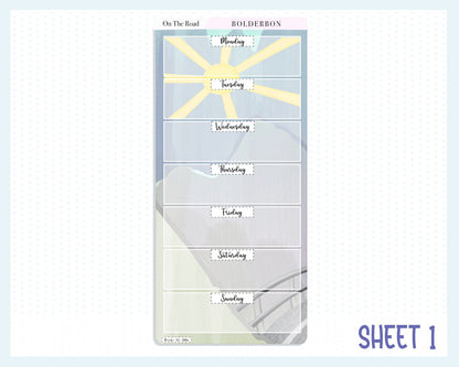 ON THE ROAD Hobonichi Weeks || Weekly Planner Sticker Kit, Road Trip, Mountains, Outdoors, Nature