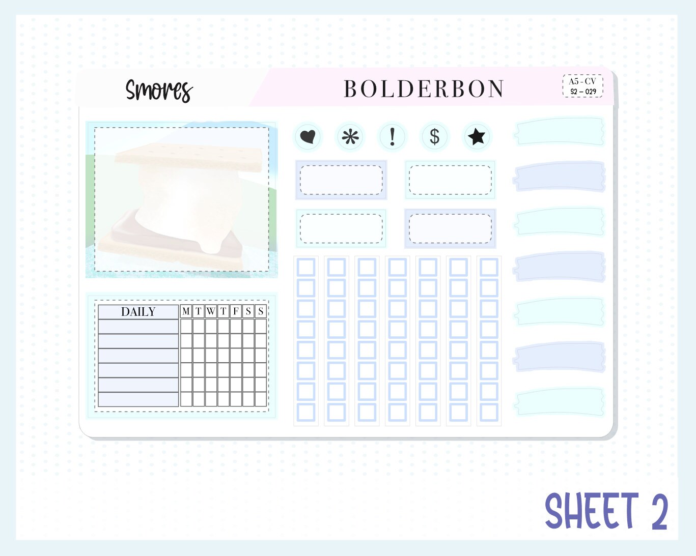 COMPACT VERTICAL || "Smores" A5 Weekly Planner Sticker Kit, Camping, Outdoors, Nature, Adventure