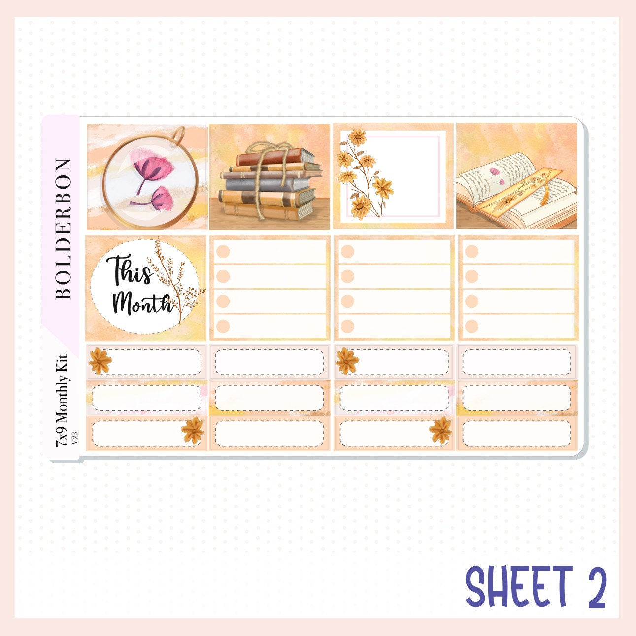 OCTOBER 7x9 Monthly Sticker Kit, Fall, Autumn, Bookish