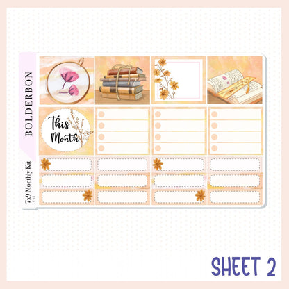 OCTOBER 7x9 Monthly Sticker Kit, Fall, Autumn, Bookish