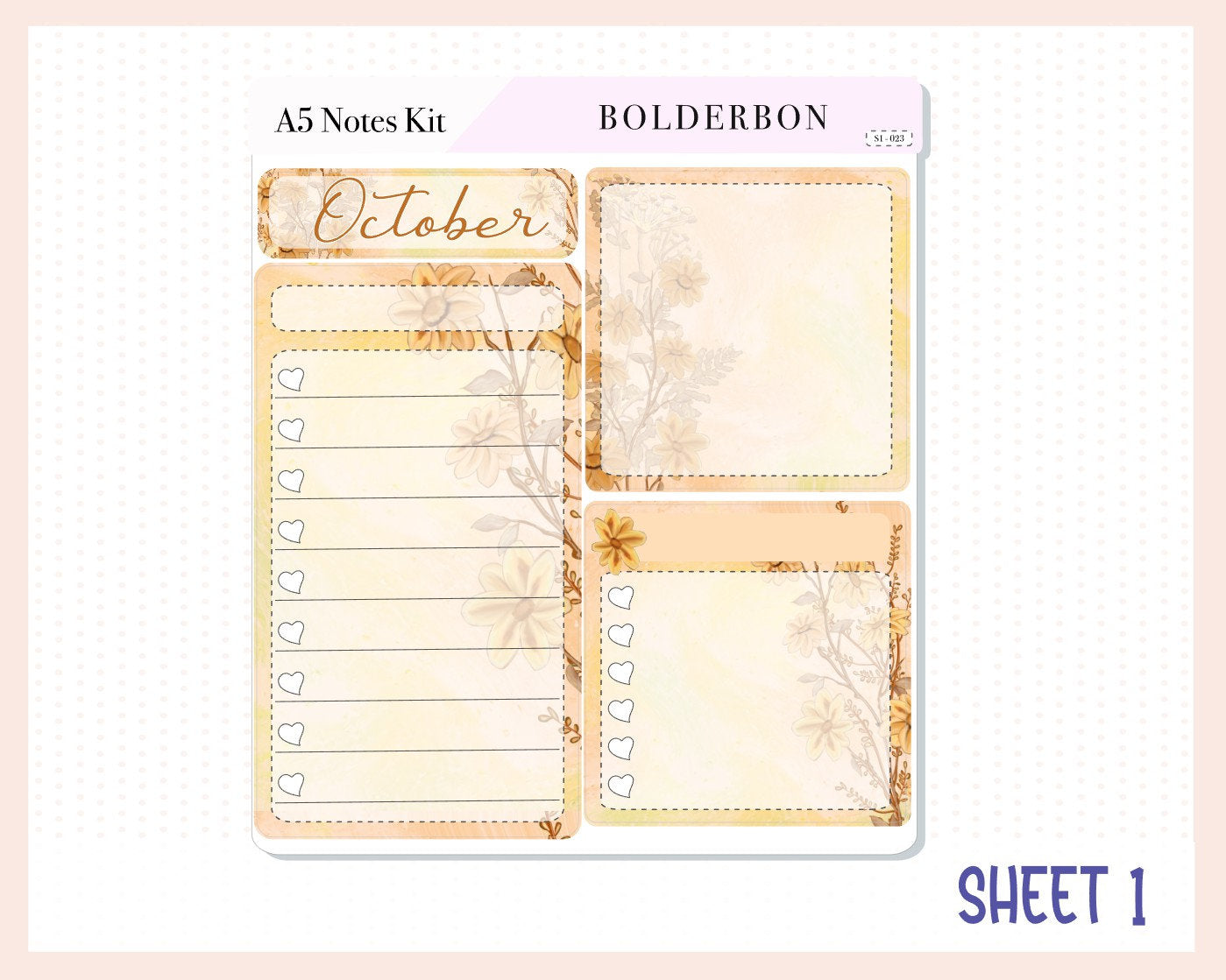 OCTOBER A5 NOTES KIT || "Autumn Nook" Planner Sticker Kit