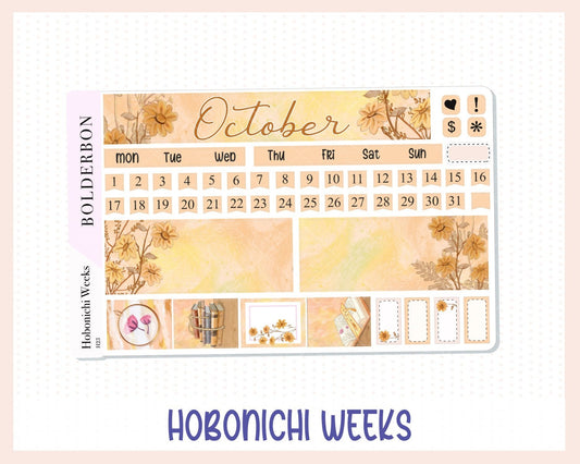 OCTOBER Hobonichi Weeks || "Autumn Nook" Monthly Planner Stickers, Fall,