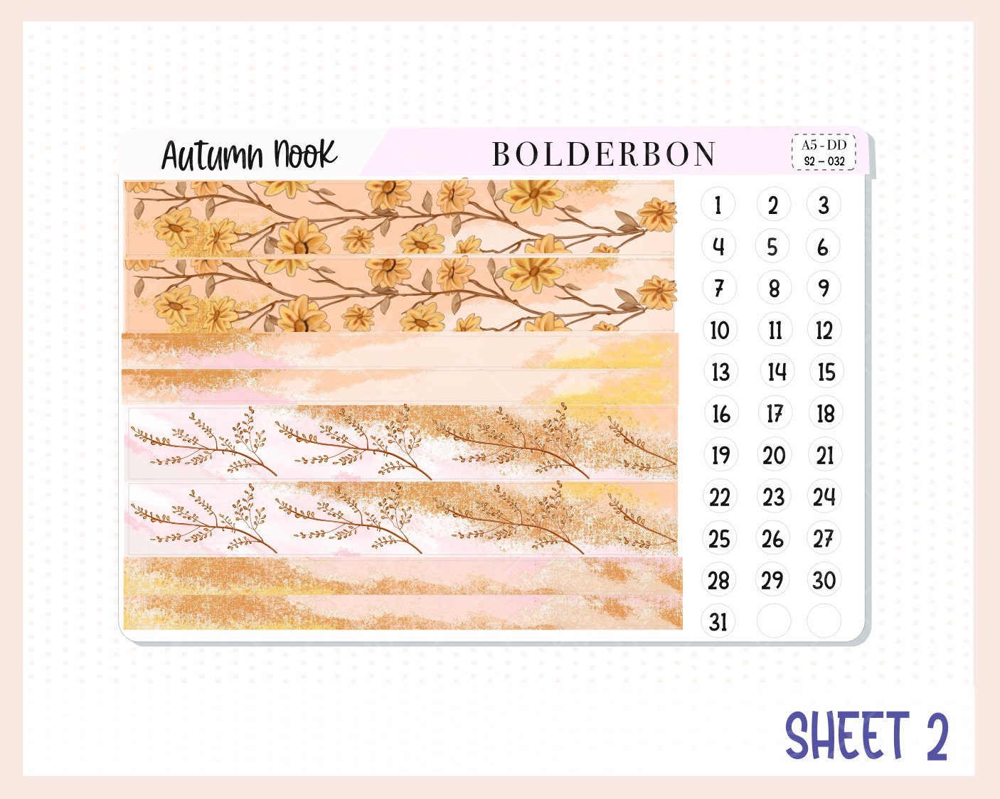 AUTUMN NOOK || A5 Daily Duo Planner Sticker Kit