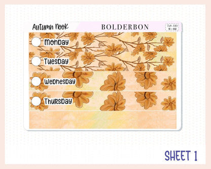 AUTUMN NOOK 7x9 Daily Duo || Fall Planner Sticker Kit for Erin Condren, Autumn