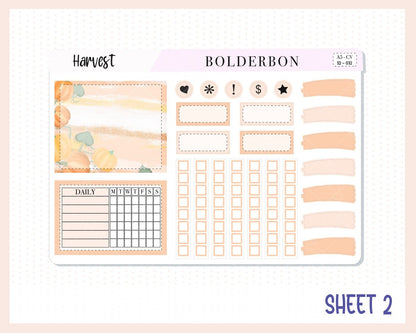 HARVEST "Compact Vertical" || A5 Planner Sticker Kit