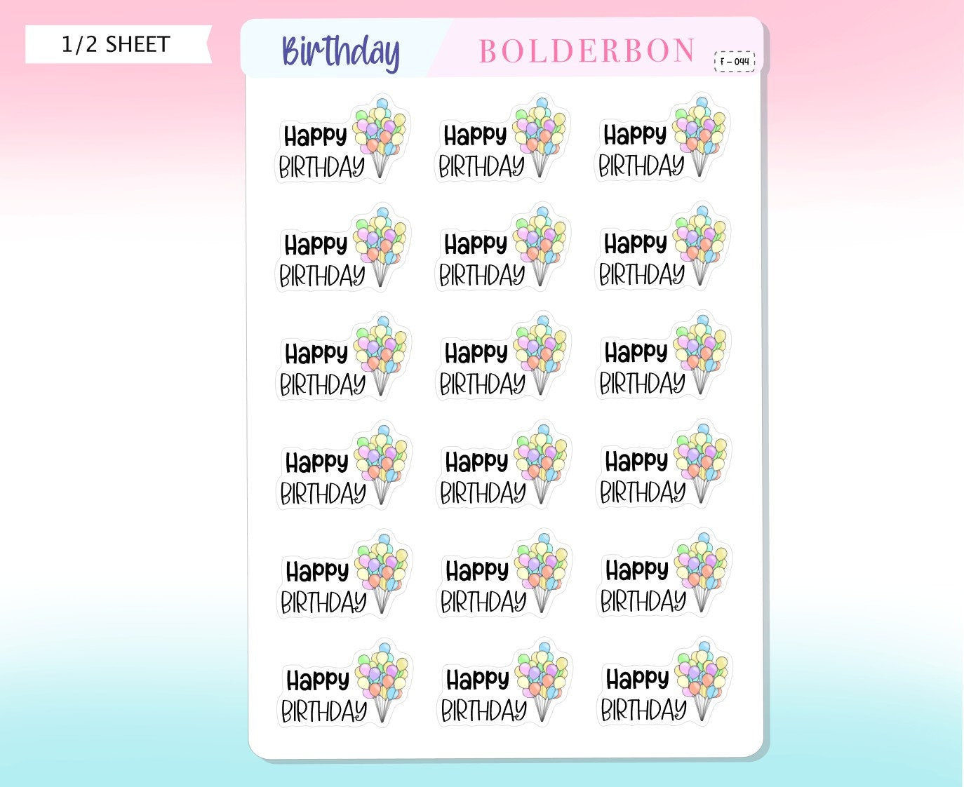 BIRTHDAY BALLOON Planner Stickers || Cute, Balloons, Celebrate, Labels, Appointment, Functional