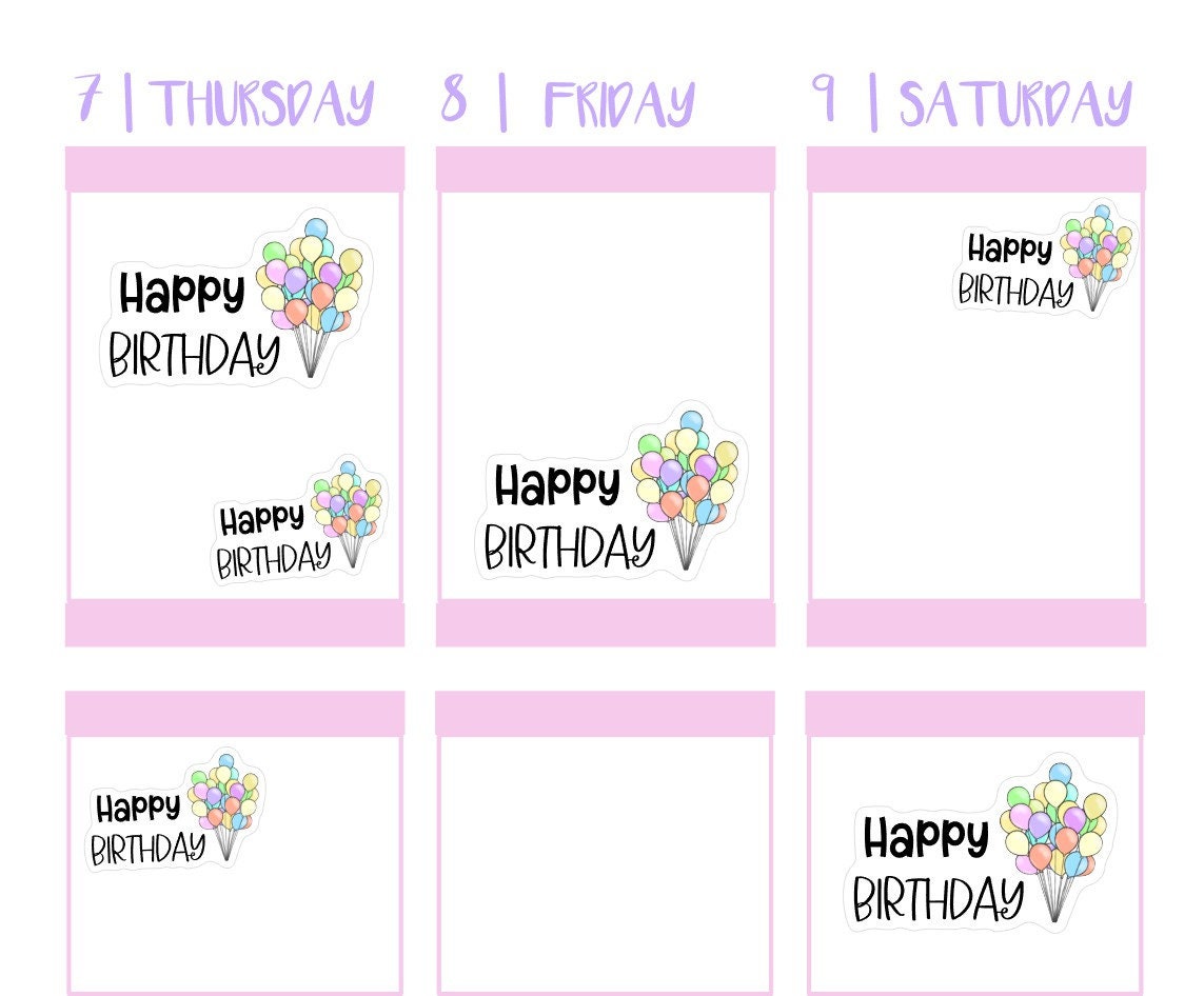 Birthday Balloon Date Dots, 5 Months Planner Stickers