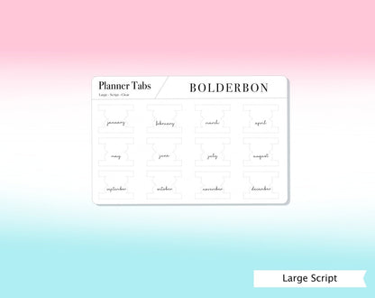 CLEAR PLANNER TABS || Hobonichi Tabs, Weeks, Cousin, A6, B6, Weeks, Tab Dividers, Monthly Tabs, Tab Stickers, Divider Tabs