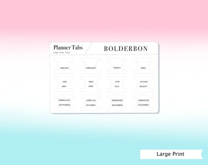 CLEAR PLANNER TABS || Hobonichi Tabs, Weeks, Cousin, A6, B6, Weeks, Tab Dividers, Monthly Tabs, Tab Stickers, Divider Tabs